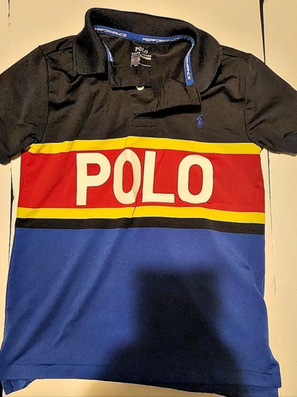 Polo Ralph Lauren Performance color-block polo Blue & Black Size 6